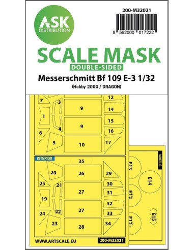 Messerschmitt Bf 109E-3 double-sided express masks for Hobby2000 / Dragon 