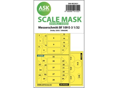 Messerschmitt Bf 109E-3 double-sided express masks for Hobby2000 / Dragon 