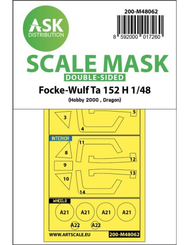 Focke-Wulf Ta 152 H double-sided express mask for Hobby2000 / Dragon 