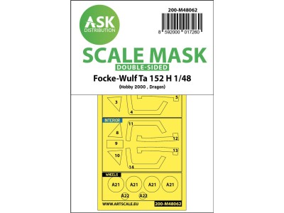 Focke-Wulf Ta 152 H double-sided express mask for Hobby2000 / Dragon 