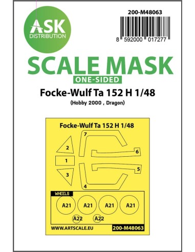 Focke-Wulf Ta 152 H one-sided express mask for Hobby2000 / Dragon 