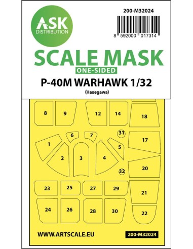 P-40M Warhawk one-sided express masks for Hasegawa 