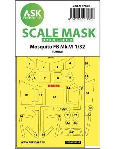 Mosquito FB Mk.VI double-sided express masks for Tamiya 