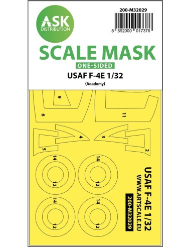 USAF F-4E Phantom Viet-Nam war one-sided mask for Academy 