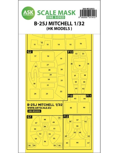 B-25J Mitchell one-sided mask for HK Models 