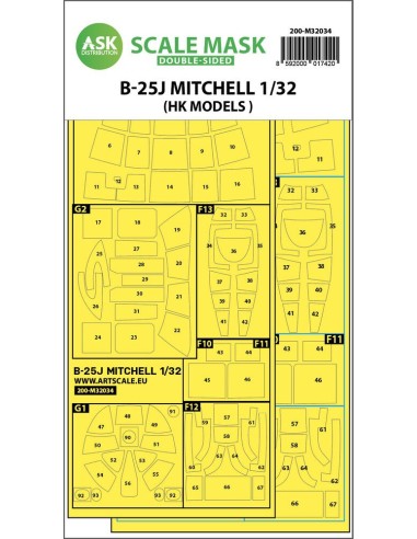 B-25J Mitchell double-sided mask for HK Models 