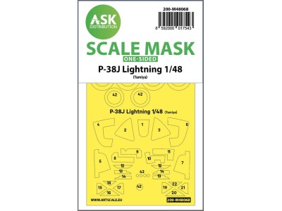 P-38J Lightning one-sided mask for Tamiya 