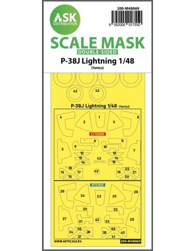 P-38J Lightning double-sided mask for Tamiya 