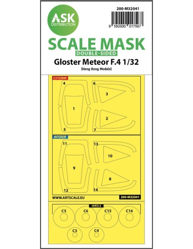 Gloster Meteor F.4  double-sided mask for HK Models 