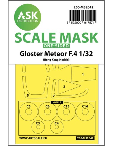 Gloster Meteor F.4  one-sided mask for HK Models 
