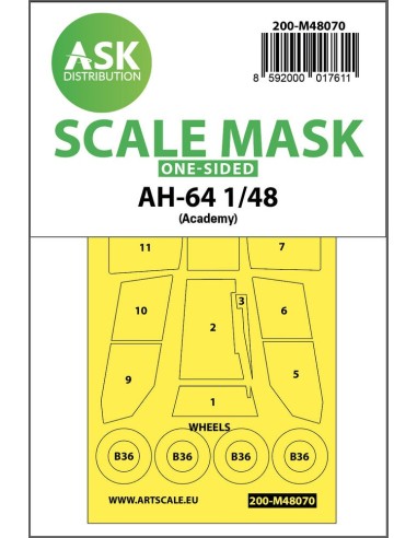 AH-64 one-sided mask for Academy 