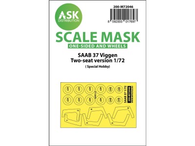 SAAB 37 Viggen double seater one-sided painting mask for Special Hobby 