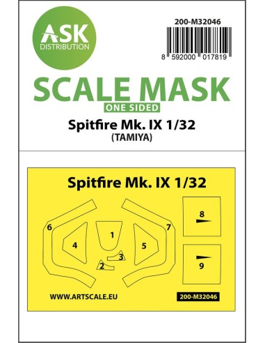 Spitfire Mk.IX one-sided masks for Tamiya 