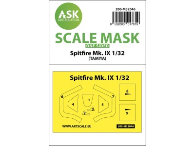 Spitfire Mk.IX one-sided masks for Tamiya 