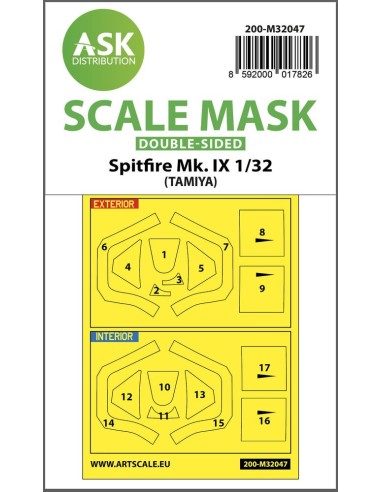Spitfire Mk.IX double-sided masks for Tamiya 