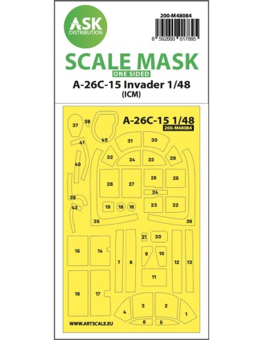 A-26C-15 Invader one-sided mask self-adhesive pre-cutted for ICM 