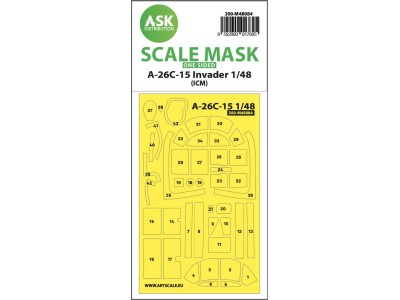 A-26C-15 Invader one-sided mask self-adhesive pre-cutted for ICM 