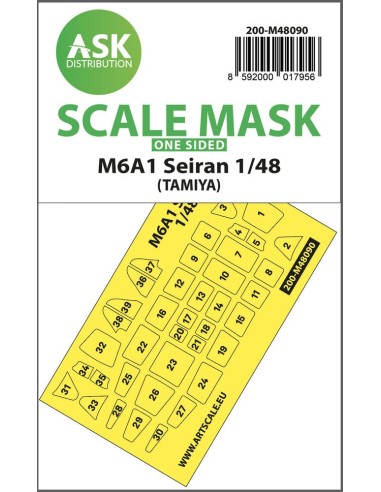 M6A1 Seiran one-sided mask self-adhesive pre-cutted for Tamiya 