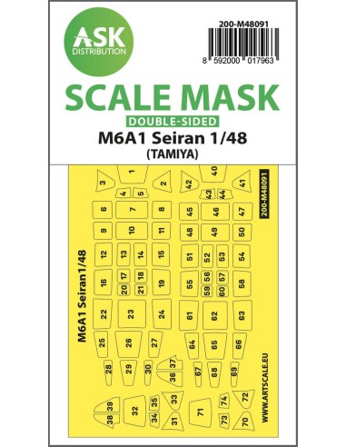 M6A1 Seiran double-sided mask self-adhesive pre-cutted for Tamiya 
