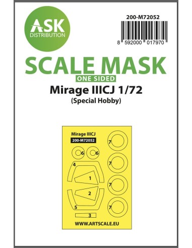 Mirage IIICJ one-sided painting express mask for Special Hobby 
