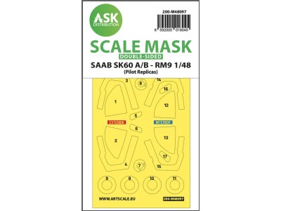 SAAB SK60 double-sided mask self-adhesive, pre-cutted for Pilot Replicas 