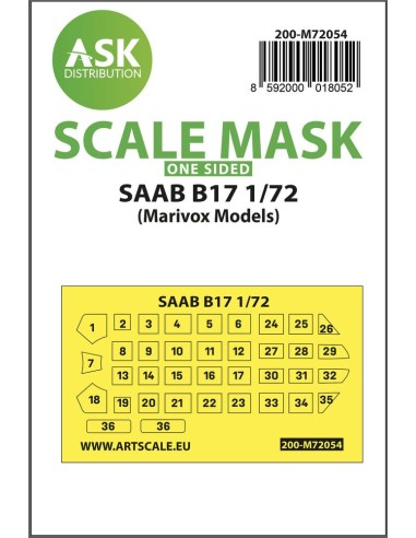 SAAB B17 one-sided painting express mask for Marivox 