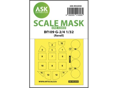 Messerschmitt Bf 109G-2/G-4  one-sided express masks for Revell 
