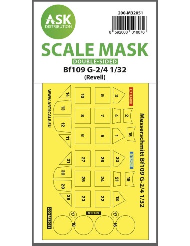 Messerschmitt Bf 109G-2/G-4  double-sided express masks for Revell 