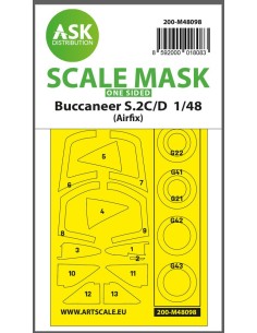 Buccaneer S.2C/D one-sided mask self-adhesive, pre-cutted for Airfix 