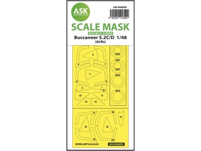 Buccaneer S.2C/D double-sided mask self-adhesive, pre-cutted for Airfix 