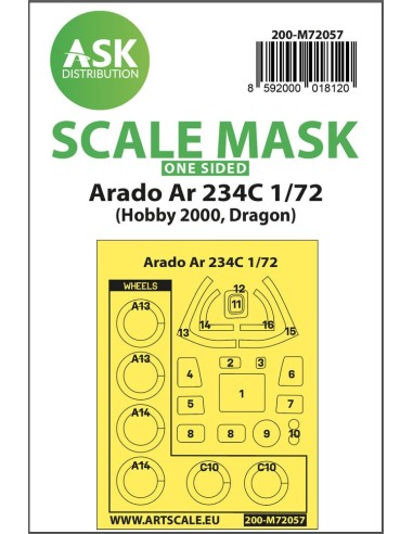 Arado Ar 234C one-sided painting express mask for Hobby2000 / Dragon 