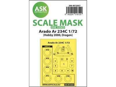 Arado Ar 234C one-sided painting express mask for Hobby2000 / Dragon 