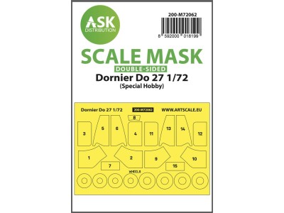 Dornier Do 27 double-sided pre-cuttet mask for Art Scale Kit / Special Hobby 
