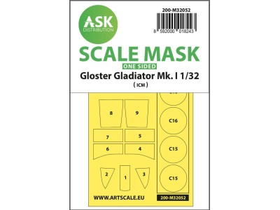 Gloster Gladiator Mk.I one-sided  painting mask for Revell / ICM 