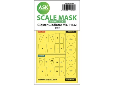 Gloster Gladiator Mk.I double-sided  painting mask for Revell / ICM 