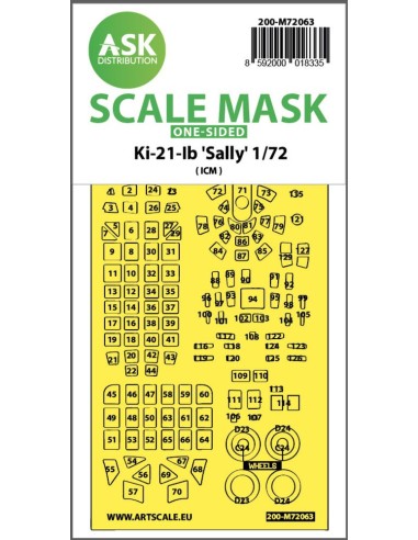 Ki-21lb Sally one-sided pre-cuttet mask for ICM 