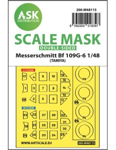 Messerschmitt Bf 109G-6 double-sided express mask, self-adhesive and pre-cutted for Tamiya 