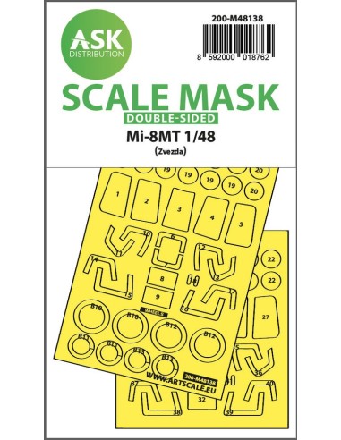 Mil Mi-8MT one-sided express fit mask for Zvezda 