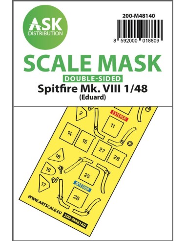 Spitfire Mk.VIII double-sided express fit mask for Eduard 