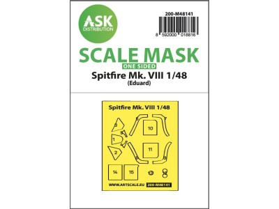 Spitfire Mk.VIII one-sided express fit mask for Eduard 