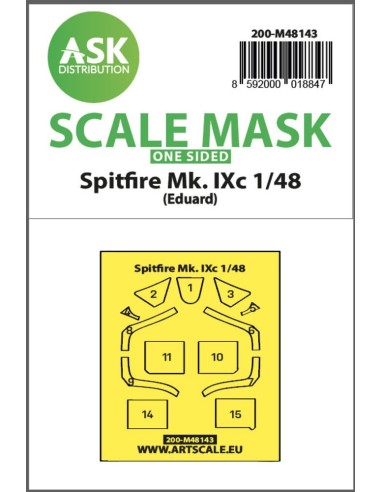 Spitfire Mk.IXc one-sided express fit mask for Eduard 