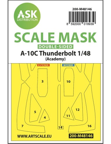 A-10C Thunderbolt double-sided express fit mask for Academy 