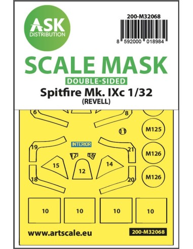 Spitfire Mk.IXc double-sided fit mask for Revell 