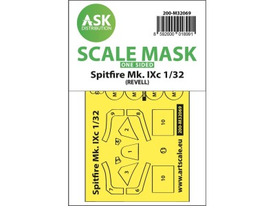 Spitfire Mk.IXc one-sided fit mask for Revell 