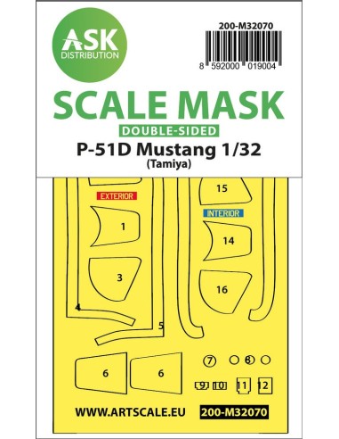 P-51D Mustang double-sided fit mask for Tamiya 