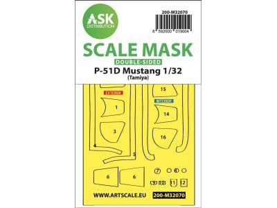 P-51D Mustang double-sided fit mask for Tamiya 