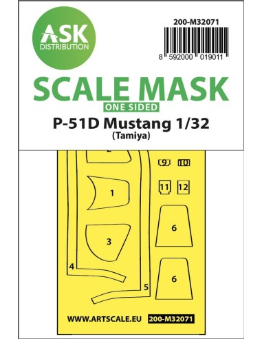P-51D Mustang one-sided fit mask for Tamiya 
