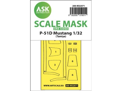 P-51D Mustang one-sided fit mask for Tamiya 