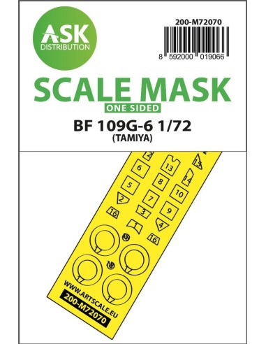 Bf 109G-6 one-sided express fit mask for Tamiya 