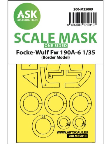 Fw 190A-6 one-sided painting mask for Border Model 